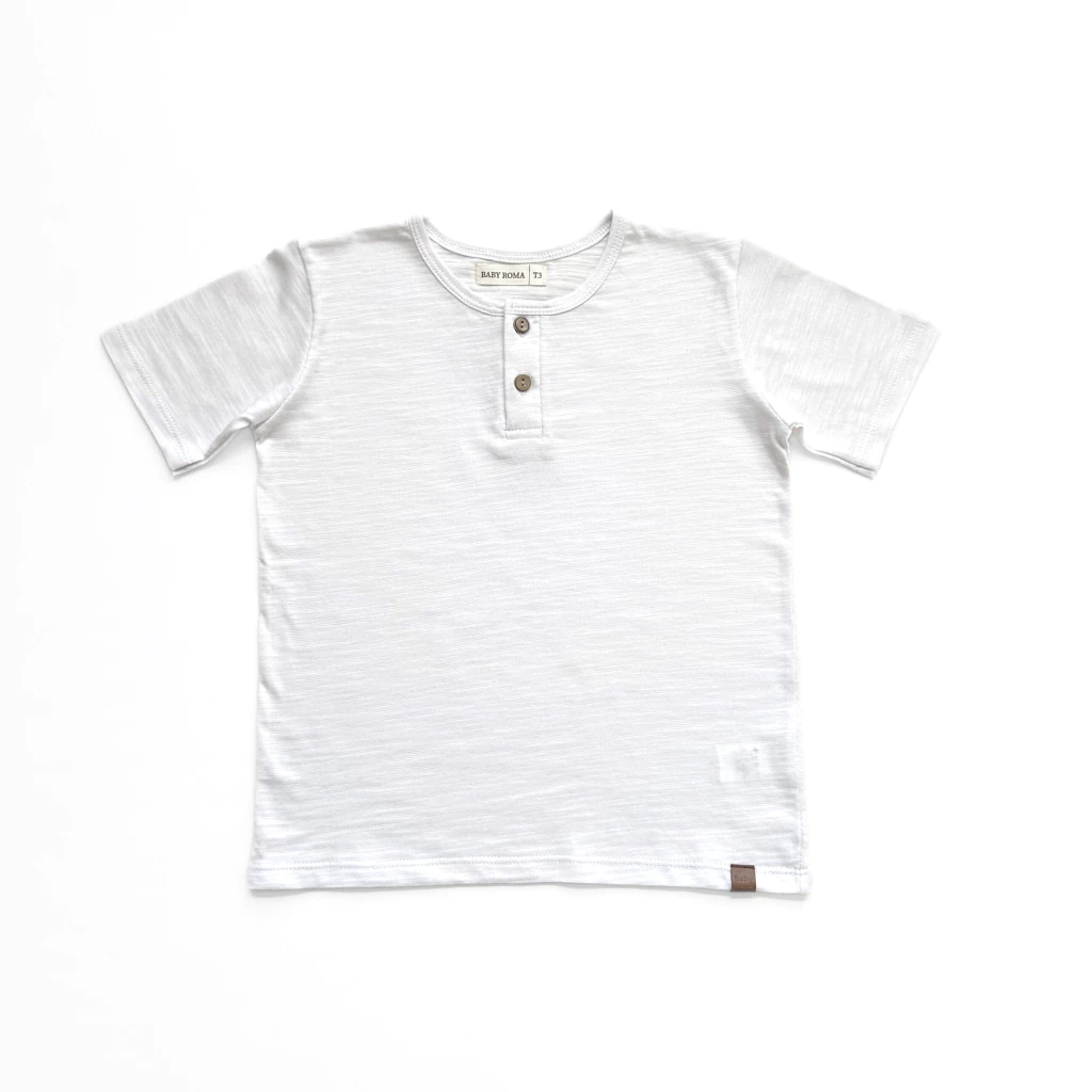REMERA BOTONES BLANCA